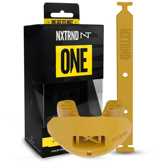 Picture of Nxtrnd One Football Mouth Guard, Strap Included, Fits Adult & Youth (Gold)