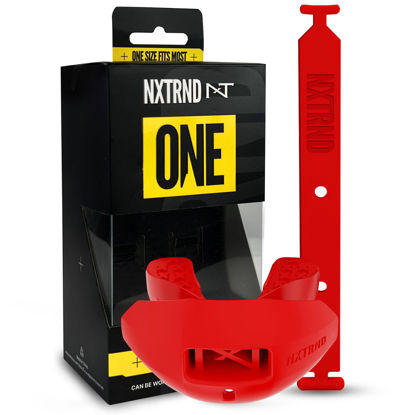 Picture of Nxtrnd One Football Mouth Guard, Strap Included, Fits Adult & Youth (Red)