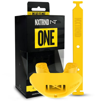 Picture of Nxtrnd One Football Mouth Guard, Strap Included, Fits Adult & Youth (Yellow)