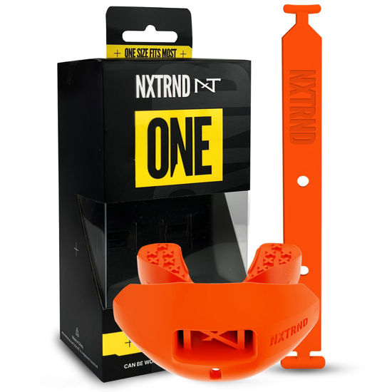 Picture of Nxtrnd One Football Mouth Guard, Strap Included, Fits Adult & Youth (Orange)