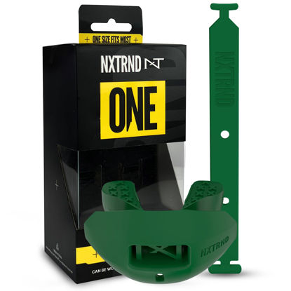 Picture of Nxtrnd One Football Mouth Guard, Strap Included, Fits Adult & Youth (Dark Green)