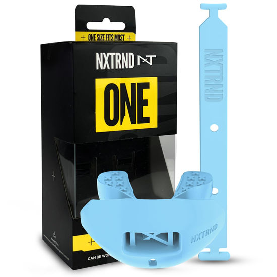 Picture of Nxtrnd One Football Mouth Guard, Strap Included, Fits Adult & Youth (Light Blue)