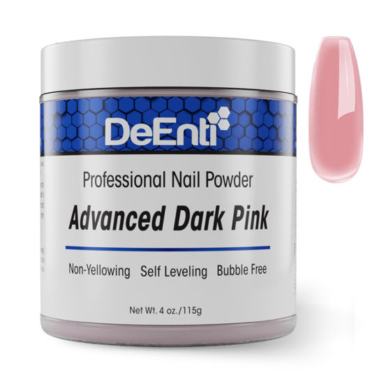 Picture of DeEnti Acrylic Nail Powder, 4oz Dark Pink Acrylic Powder Dip for Nails, Long Lasting Salon Quality, Bubble Free Professional Nail Powder for Manicure, Nail Art, Fake Nails, Nail Carving & Extensions