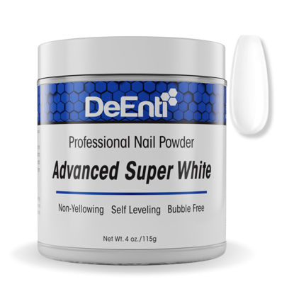 Picture of DeEnti Acrylic Nail Powder, 4oz Bright White Acrylic Powder Dip for Nails, Long Lasting Salon Quality, Bubble Free Professional Nail Powder for Manicure Nail Art, Fake Nails, Nail Carving & Extensions