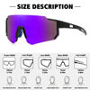 Picture of STORYCOAST Polarized Sports Sunglasses for Men Women,Bike Glasses Driving Fishing Cycling Mountain Bike Sunglasses UV400 Protection Black Frame-Purple Mirror Lens