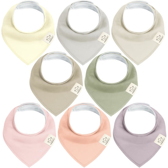 Picture of KeaBabies 8-Pack Organic Baby Bandana Drool Bibs for Girls - Super Absorbent Baby Bibs for Baby Girls, Baby Boys, Soft Cotton Bandana Bibs,Baby Drool Bib,Teething Bibs for Infant, Toddler(Embrace)