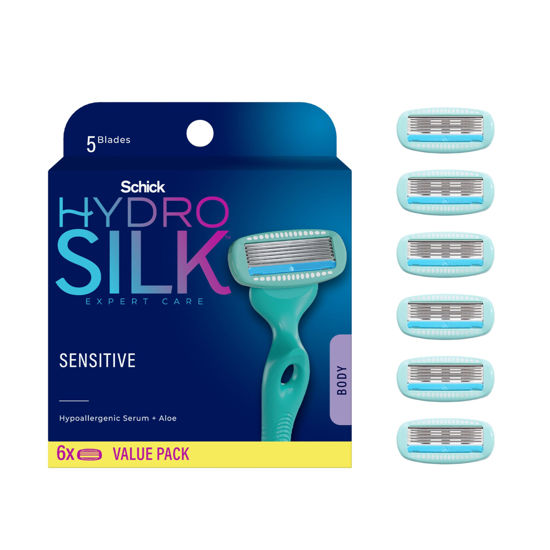 Picture of Schick Hydro Silk Sensitive Razor Blade Refills, 6 Count | 5-Blade Sensitive Skin Razors for Women | Womens Razor Refills for Sensitive Skin