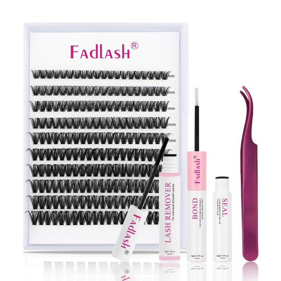 Picture of DIY Lash Extension Kit 200pcs Lash Extension Kit 0.07D 8-16mmMix 40D Lash Clusters Lashes Kit Include Lash Bond And Seal Lash Glue Remover And Applicators At Home Lash Extensions Kit（40D-0.07D-8-16mm)