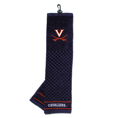 Picture of Team Golf NCAA Virginia Cavaliers Embroidered Golf Towel Embroidered Golf Towel, Checkered Scrubber Design, Embroidered Logo