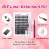 Picture of DIY Lash Extension Kit At Home, 120pcs Mix Tray Lash Clusters Lash Extension Kit With Lash Bond and Seal Lash Tweezers Lash Clusters D Curl Thin Band DIY Lash Extensions Kit (F1-0.07D-10-16mm Kit)