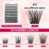 Picture of DIY Lash Extension Kit At Home, 120pcs Mix Tray Lash Clusters Lash Extension Kit With Lash Bond and Seal Lash Tweezers Lash Clusters D Curl Thin Band DIY Lash Extensions Kit (F1-0.07D-10-16mm Kit)