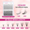 Picture of DIY Lash Extension Kit Cluster Lashes Lash Bond and Seal for Lash Extensions Eyelash Tweezers for Wearing Eyelash Extension Lash Clusters Kit (Set 10D+20D-0.07D, 8-16mm)