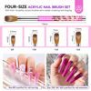 Picture of Saviland Acrylic Nail Brush Set - Size 8/10/14/16 Acrylic Nail Brushes for Acrylic Application,4PCS Purple Gradient Acrylic Brushes for Nails with Brush Holder for Nail Extension 3D Carving Manicure