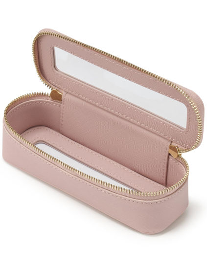 Picture of Popvibe Makeup Brush Travel Case Slim Makeup Bag for Women Clear Cosmetic Bag Cute Makeup Case Pink Toiletry Bag for Traveling Transparent Car Makeup Bag Aesthetic Makeup Brush Bag