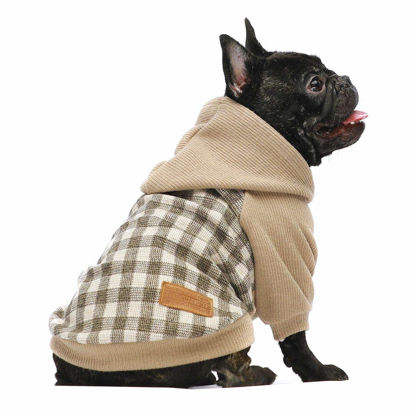 Picture of Fitwarm Knitted Pet Clothes Dog Sweater Hoodie Sweatshirts Pullover Cat Jackets Khaki XXL