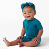 Picture of Gerber Unisex Baby Buttery Soft Short Sleeve Romper with Viscose Made from Eucalyptus, Teal, 12 Months