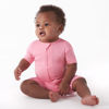 Picture of Gerber Unisex Baby Buttery Soft Short Sleeve Romper with Viscose Made from Eucalyptus, Sea Pink, 6-9 Months