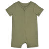 Picture of Gerber Unisex Baby Buttery Soft Short Sleeve Romper with Viscose Made from Eucalyptus, Olive, 18 Months