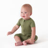 Picture of Gerber Unisex Baby Buttery Soft Short Sleeve Romper with Viscose Made from Eucalyptus, Olive, 18 Months