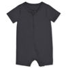 Picture of Gerber Unisex Baby Buttery Soft Short Sleeve Romper with Viscose Made from Eucalyptus, Charcoal, 12 Months