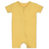 Picture of Gerber Unisex Baby Buttery Soft Short Sleeve Romper with Viscose Made from Eucalyptus, Yolk Yellow, 12 Months