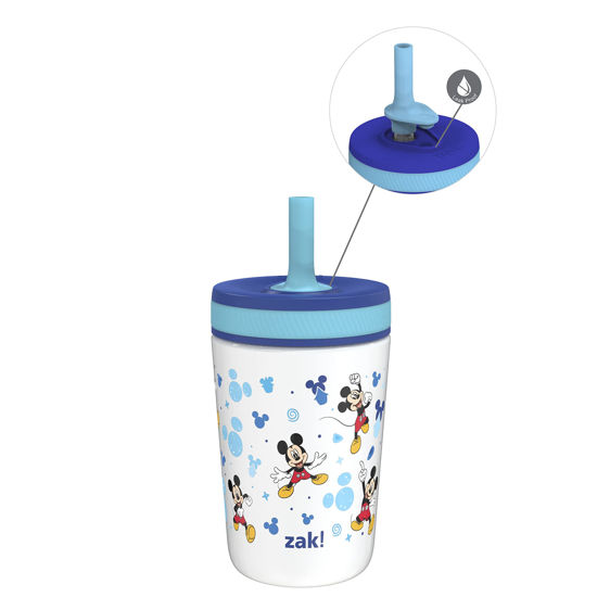 Picture of Zak Designs Disney Kelso Toddler Cups For Travel or At Home, 12oz Vacuum Insulated Stainless Steel Sippy Cup With Leak-Proof Design is Perfect For Kids (Mickey Mouse)