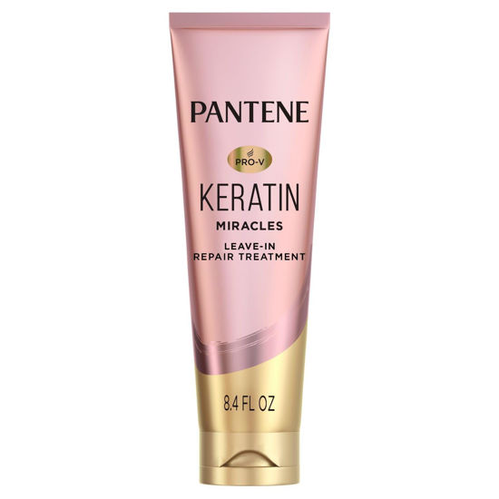 Picture of Pantene Keratin Leave-In Conditioner, Protein Treatment, with Argan Oil, Repairs Split Ends, Protects Hair from Damage, for Dry Damaged Hair, Safe for Color Treated Hair, Formaldehyde Free, 8.4oz