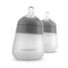 Picture of Nanobébé Flexy Silicone Baby Bottle, Anti-Colic, Natural Feel, Non-Collapsing Nipple, Non-Tip Stable Base, Easy to Clean 2-Pack, Grey, 9oz