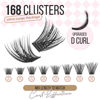 Picture of LASHVIEW Lash Extension Clusters - 168pcs Natural Look Lash Clusters Extensions with Waterproof Latex Free Bond and Seal Glue, 9-16mm Mix (56D)