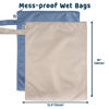 Picture of Tiny Twinkle Mess-proof Wet Bags 2 Pack Waterproof and Washable Bag for Travel storage, Stroller, Daycare, Baby Diapers, Yoga, Beach, Pool, Wet Toddler Swimsuits (Periwinkle,Pebble)