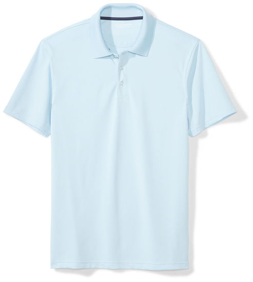 Picture of Amazon Essentials Men's Slim-Fit Quick-Dry Golf Polo Shirt, Light Blue, Medium