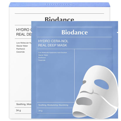 Picture of BIODANCE Hydro Cera-nol Real Deep Mask, Overnight Hydrogel Mask, Soothing, Moisturizing, Nourishing, 1.19oz(34g) x 4ea