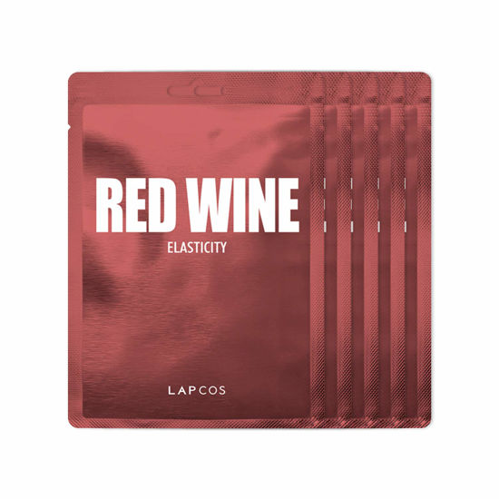 Picture of LAPCOS Red Wine Sheet Mask, Daily Face Mask to Restore and Soften Skin, Korean Beauty Favorite, 5-Pack