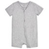 Picture of Gerber Unisex Baby Buttery Soft Short Sleeve Romper with Viscose Made from Eucalyptus, Grey Heather, 6-9 Months