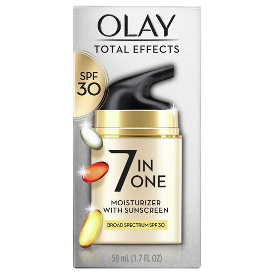 Picture of Facial Moisturizing Lotion SPF 30 by Olay Total Effects for Dry Skin, 7 Benefits including Minimize Pores, Anti-Aging, 1.7 oz