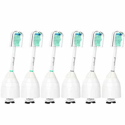 Picture of Senyum Toothbrush Replacement Heads,Compatible with Philips Sonicare Replacement Heads E-Series, Essence, Xtreme, Elite, Advance Electric Toothbrush Heads Handles(All Screw-On System ), 6 Pack