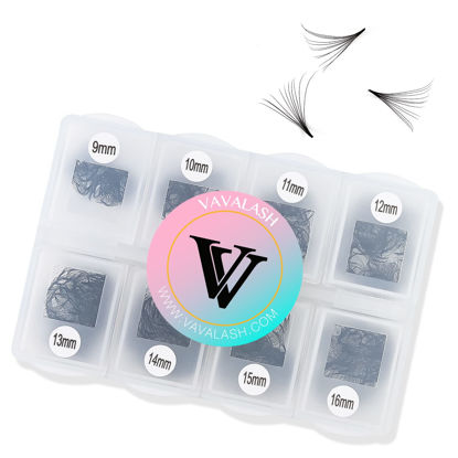 Picture of VAVALASH 1000 Fans Premade Fans Eyelash Extensions 9-16mm Mixed Length Premade lash Fans 5D 6D 7D 8D 10D 12D 14D 16D Promade Loose Fans Thin Base Premade Volume Lash Extension(12D-0.07-C-9-16mm)