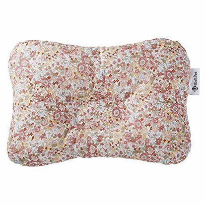 Picture of Baby Pillow for Newborn Breathable 3D Air Mesh Organic Cotton, Protection for Flat Head Syndrome Floral Pink