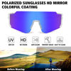 Picture of STORYCOAST Polarized Sports Sunglasses for Men Women,Bike Glasses Driving Fishing Cycling Mountain Bike Sunglasses UV400 Protection Clear Frame-Blue Mirror Lens