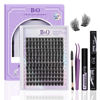 Picture of B&Q Lash Extension Kit for Beginners BM08 Eyelash Extension Kit 156pcs D Curl Flat Matte Lash Clusters Kit Natural and Soft Lash Kit Flat Band 8-18 Mixed Individual Lashes Kit (BM08-8-18MIX)