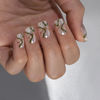 Picture of BTArtbox Press On Nails Short - Square Press On Nails with 3D Gold Foil Swirl, Supremely Fit Glue On Nails in 15 Sizes, Winding River