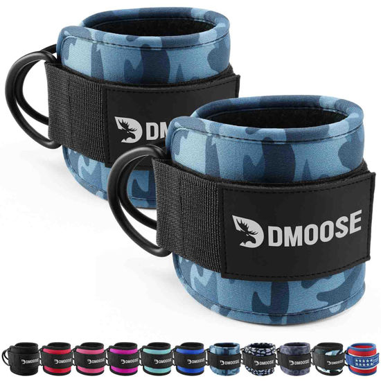 Picture of DMoose Ankle Strap for Cable Machine - One Size Fit with Premium Padding, Glute Kickback Ankle Strap, Ankle Cable Straps for Workout, Booty Workout, Leg Extension, Hip Abductors & Lower Body Exercises