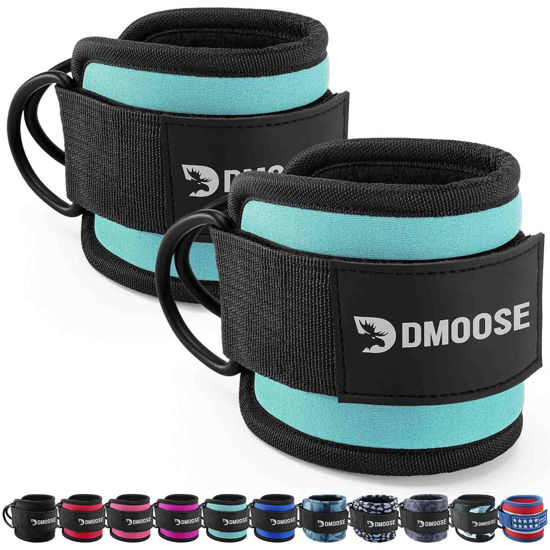 Picture of DMoose ankle cable straps for workout - One Size Fit with Premium Padding, foot strap for cable machine, cable leg attachments for gym, Booty Workouts, Leg Extension, Hip Abductors