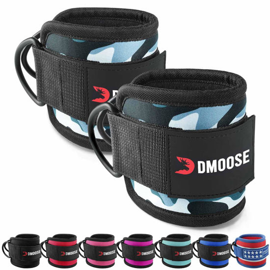 Picture of DMoose gym ankle strap for cable machine - One Size Fit with Premium Padding, ankle wraps for cable machine, leg cuffs for gym cable, Booty Workouts, Leg Extension, Hip Abductors