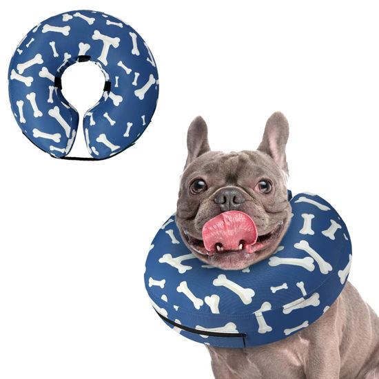 Picture of Supet Inflatable Dog Cone Collar Alternative after Surgery, Dog Neck Donut Collar Recovery E Collar, Soft Dog Cone for Small Medium Large Dogs