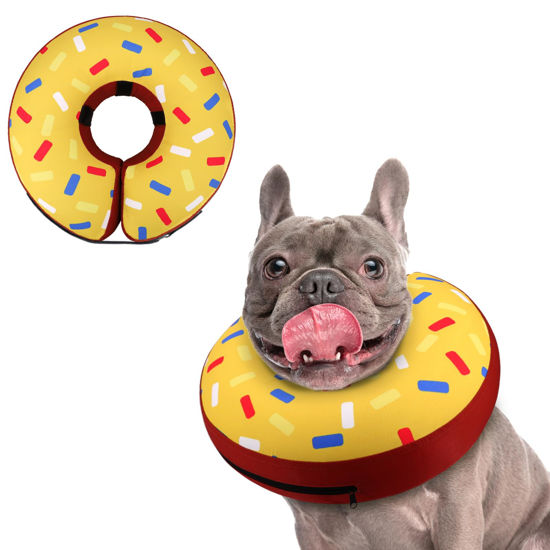 Picture of Supet Inflatable Dog Cone Collar Alternative After Surgery, Dog Neck Donut Collar Recovery E Collar, Soft Dog Cone for Small Medium Large Dogs