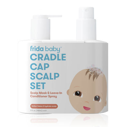 Picture of Frida Baby Cradle Cap Treatment, Cradle Cap Shampoo for Babies + Flake Fixer Scalp Spray, Cradle Cap Kit Soothes Baby's Scalp, Prevents Dryness and Flakes