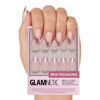 Picture of Glamnetic Press On Nails - Rock Candy | Trendy Short Almond Nails with Metallic Chrome Pink French Tips | 15 Sizes - 30 Nail Kit with Glue