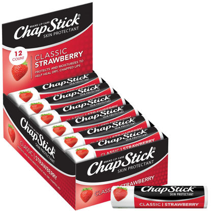 Picture of ChapStick Classic Strawberry Lip Balm Tubes, Lip Care and Lip Moisturizer - 0.15 Oz (Pack of 12)