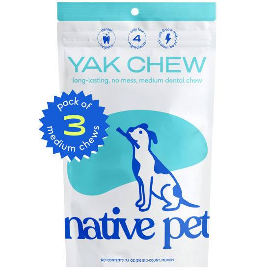 Picture of Native Pet Yak Chews (3 Medium Dog Yak Chews) - Yak Bones for Dogs - Yak Sticks for Dogs - Dog Chews Long Lasting - Yak Chew Dog Treats - Dog Food and Treats